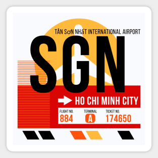 Ho Chi Minh City (SGN) Airport // Sunset Baggage Tag Magnet